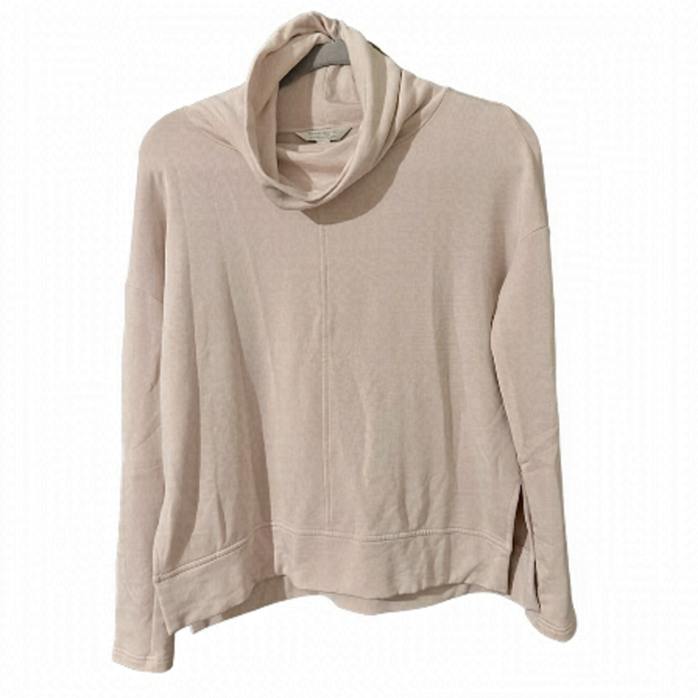 Banana Republic Women’s XS Funnel Neck Cloud Terry Sweater in Blush Pink